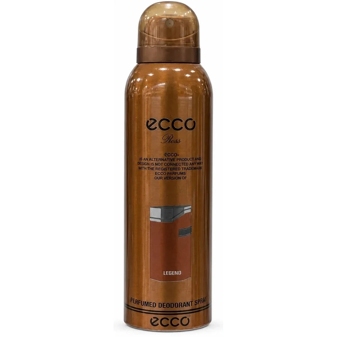 اسپری بدن مردانه اکو رز ecco ross مدل لجند قهوه ای حجم۲۰۰ میل