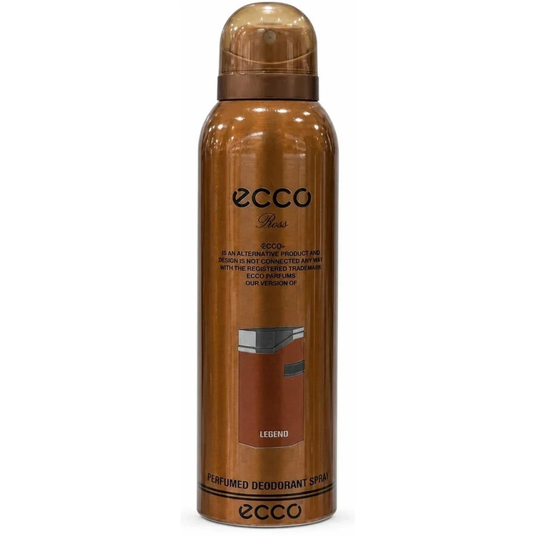 اسپری بدن مردانه اکو رز ecco ross مدل لجند قهوه ای حجم۲۰۰ میل